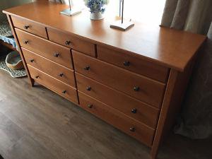Solid birch dresser and side tables
