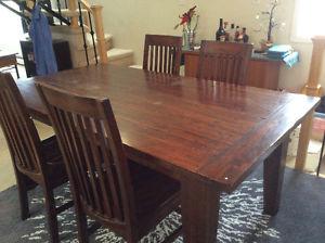 Solid wood table & 4 chairs