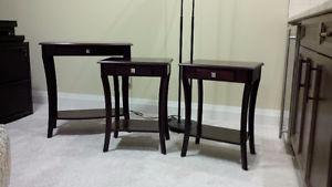 Three piece matching end tables Light & Pictures