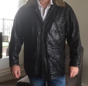 Timberland Leather coat medium but fits large