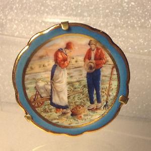 Vintage Pair of Limoge Porcelain Miniature Plate Pin Dish