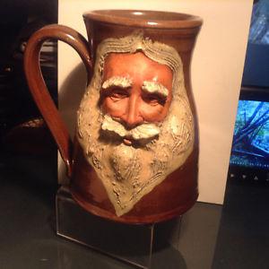 Vintage Pottery Face Mug Cup Collector Signed