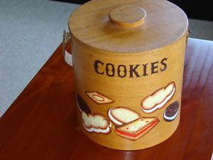 Vintage Teak Mid Century Cookie Jar