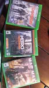 Xbox one games. Division. Metro. Mad max