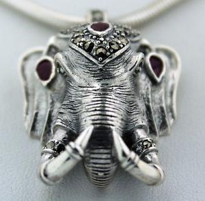 50% off Ruby, Emerald and Marcasite Elephant Pendant