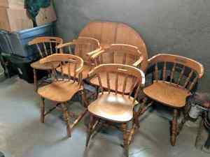 Hardwood kitchen table with 6 chairs