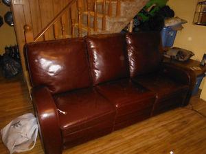 Leather Recliner Wall Hugger Couch