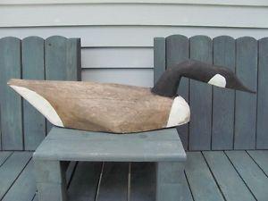 Life size N.B. carved Canada goose decoy $85