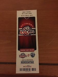 ONE ICE CAPS TICKET FOR TUESDAY NIGHT