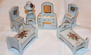 Occupied Japan Made Porcelain Miniature Doll's Furniture