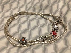 Pandora necklace and charms