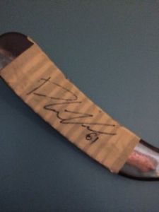 Phil kessel game used and autographed stick