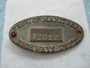 Province of Manitoba Highways Dept. Iron Designation Marker
