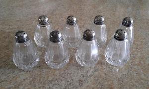 Silver capped salt and pepper shakers
