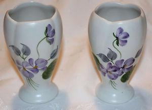 Two Handpainted 5" Wood & Sons "Purple Violets" Porcelain