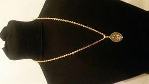 cz Praying Hands pendant with 24 " Gold tone rope chain $ 45