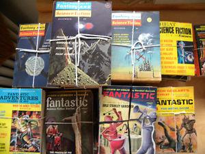 large collection of vintage sci-fi pulp fiction