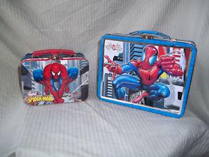 2 - Spiderman Metal Lunch Cans