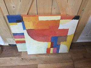 3 Large Abstract Canvas'