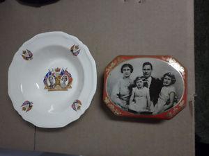 !937 Coronation Bowl and 's Riley's Toffee Tin