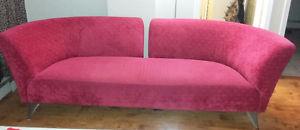 Beautiful curved red couch $100 obo