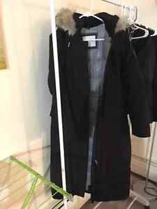 Calvin Kelin Black Long Winter Coat