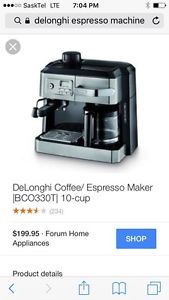 DeLonghi Coffee and Espresso Machine