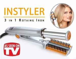 Instyler Rotating Curling Iron Brush to Straighten or Curl