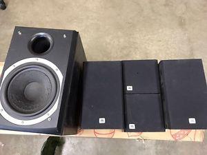 JBL 5 speakers and sub
