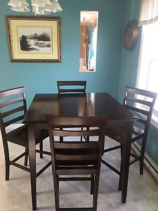 Pub style table and 4 chairs