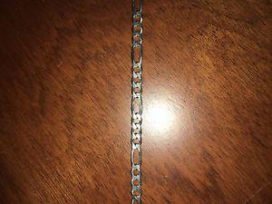 Real silver Figaro chain
