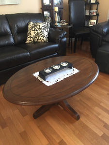 Vintage Solid Wood Oval Coffee Table