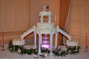 Wedding cake accessories (water fountain, figures, pillars
