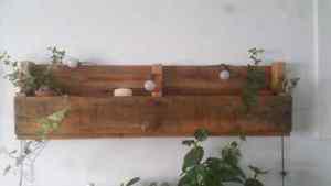 Wood pallet wall shelf