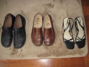 three pairs shoes