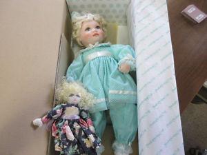 vintage hamilton heritage 'amanda' porcelain doll and