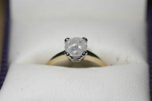 1 carat solitaire diamond engagemtn ring, yg, sz 6