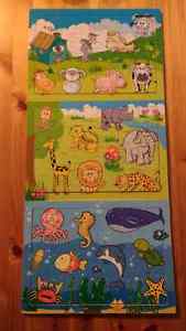 3 wooden toddler puzzles $12 takes all 3 **As Is