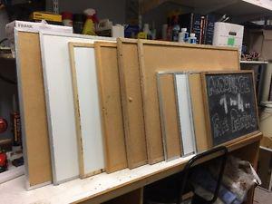 Cork boards - white boards - chalkboards - several sizes