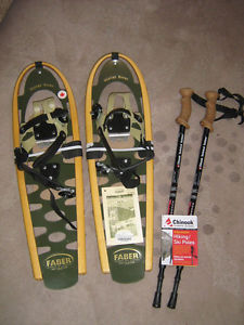 Faber Snowshoes & 2 Chinook Hiking/Ski Poles