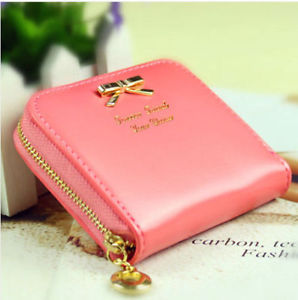 High-Quality Colorful Bowknot Pendant Leather Wallet