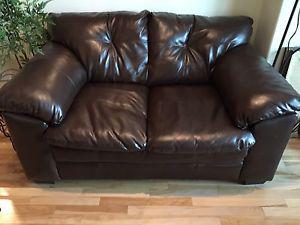 Leather couch and love seat for sale