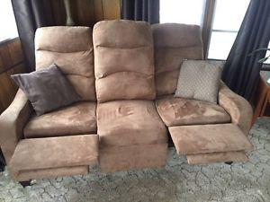 Reclining couch and armchair