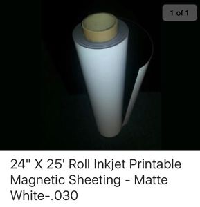 Roll of magnetic inkjet printable sheeting