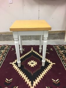Tall butcher block kitchen island table or entryway table