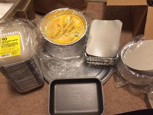 Tin foil trays, containers and pie plates