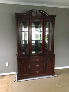 cherry wood buffet and hutch
