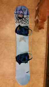 142 K2 snowboard and bindings