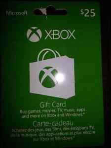 $25 X Box Gift Card with receipt