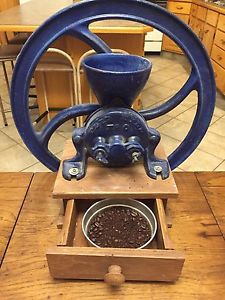 Antique single wheel coffee mill